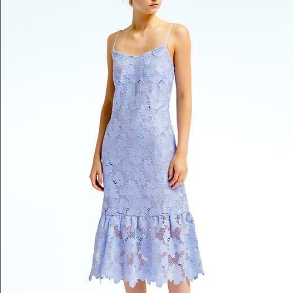 Banana Republic light blue straps lace midi dress.